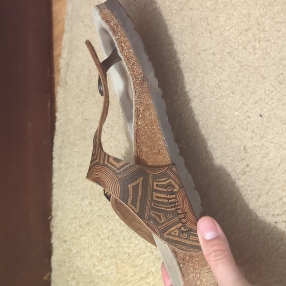 Birkenstock Gizeh Sandals Womens Brown Leather Thong Slides Size 38 - Picture 10 of 16